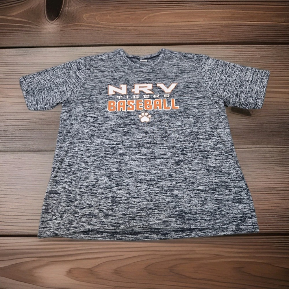 NRV‎ Tigers Baseball T Shirt Mens L Black Short Sleeve Graphic Print Sport Tek